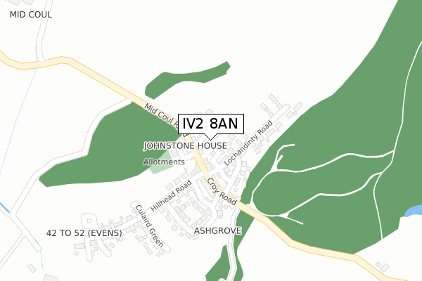 IV2 8AN map - large scale - OS Open Zoomstack (Ordnance Survey)