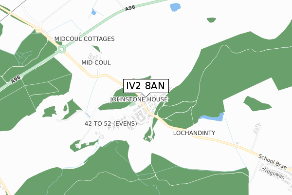 IV2 8AN map - small scale - OS Open Zoomstack (Ordnance Survey)