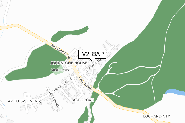 IV2 8AP map - large scale - OS Open Zoomstack (Ordnance Survey)