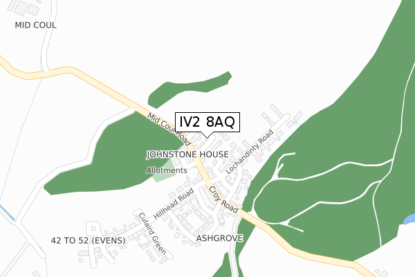 IV2 8AQ map - large scale - OS Open Zoomstack (Ordnance Survey)