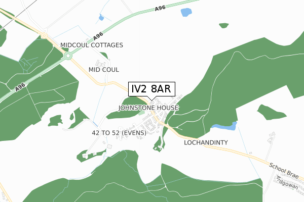 IV2 8AR map - small scale - OS Open Zoomstack (Ordnance Survey)