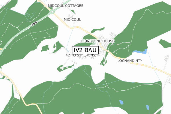 IV2 8AU map - small scale - OS Open Zoomstack (Ordnance Survey)