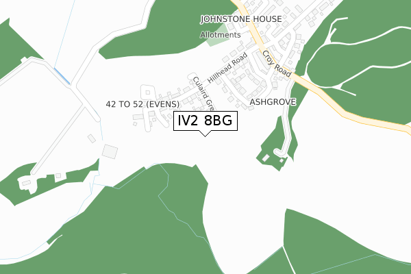 IV2 8BG map - large scale - OS Open Zoomstack (Ordnance Survey)