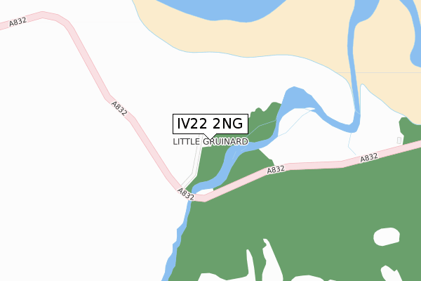 IV22 2NG map - large scale - OS Open Zoomstack (Ordnance Survey)