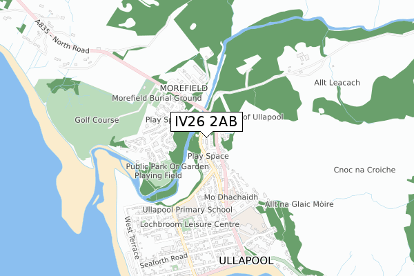 IV26 2AB map - small scale - OS Open Zoomstack (Ordnance Survey)