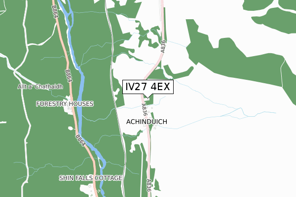 IV27 4EX map - small scale - OS Open Zoomstack (Ordnance Survey)