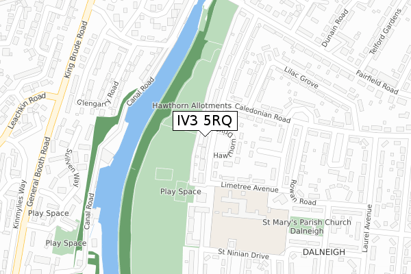 IV3 5RQ map - large scale - OS Open Zoomstack (Ordnance Survey)