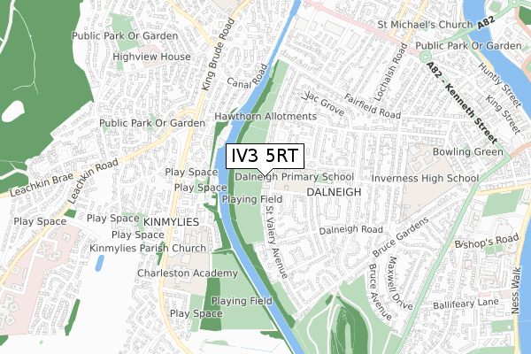 IV3 5RT map - small scale - OS Open Zoomstack (Ordnance Survey)