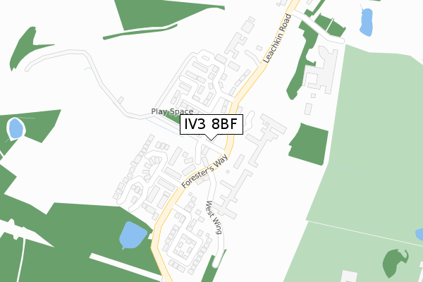 IV3 8BF map - large scale - OS Open Zoomstack (Ordnance Survey)