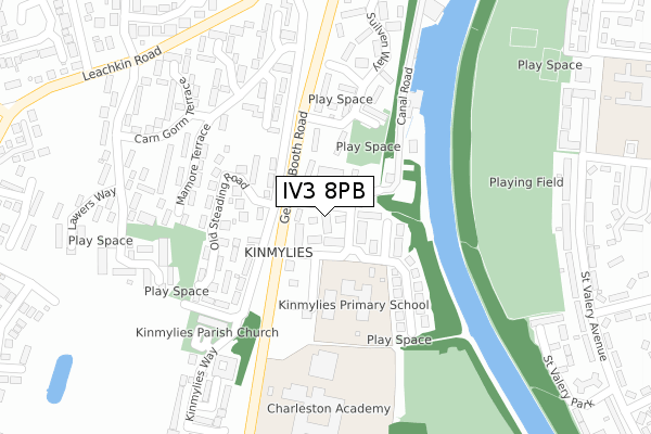 IV3 8PB map - large scale - OS Open Zoomstack (Ordnance Survey)