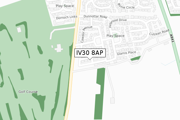 IV30 8AP map - large scale - OS Open Zoomstack (Ordnance Survey)