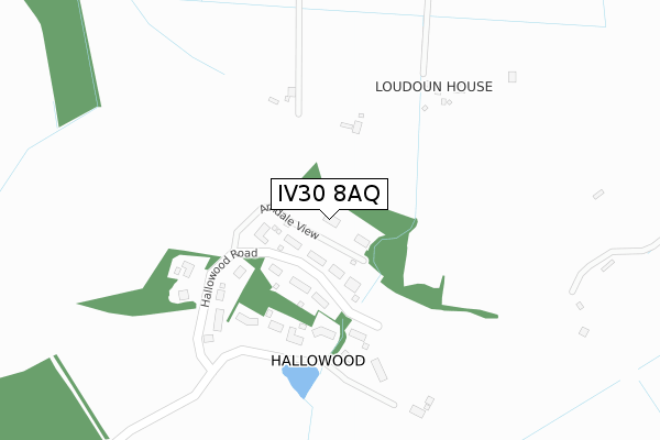 IV30 8AQ map - large scale - OS Open Zoomstack (Ordnance Survey)