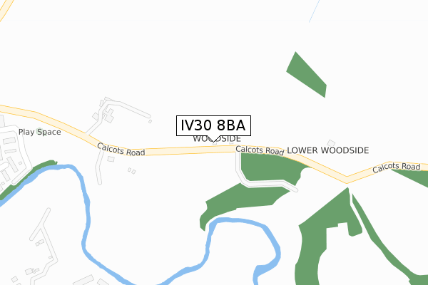 IV30 8BA map - large scale - OS Open Zoomstack (Ordnance Survey)