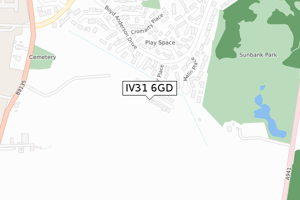 IV31 6GD map - large scale - OS Open Zoomstack (Ordnance Survey)