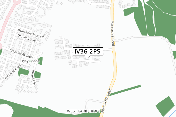 IV36 2PS map - large scale - OS Open Zoomstack (Ordnance Survey)