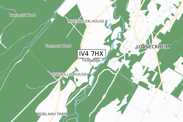 IV4 7HX map - small scale - OS Open Zoomstack (Ordnance Survey)