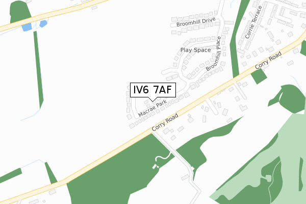 IV6 7AF map - large scale - OS Open Zoomstack (Ordnance Survey)