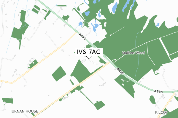 IV6 7AG map - small scale - OS Open Zoomstack (Ordnance Survey)