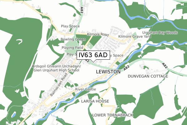 IV63 6AD map - small scale - OS Open Zoomstack (Ordnance Survey)