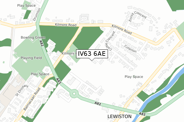 IV63 6AE map - large scale - OS Open Zoomstack (Ordnance Survey)