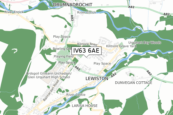 IV63 6AE map - small scale - OS Open Zoomstack (Ordnance Survey)