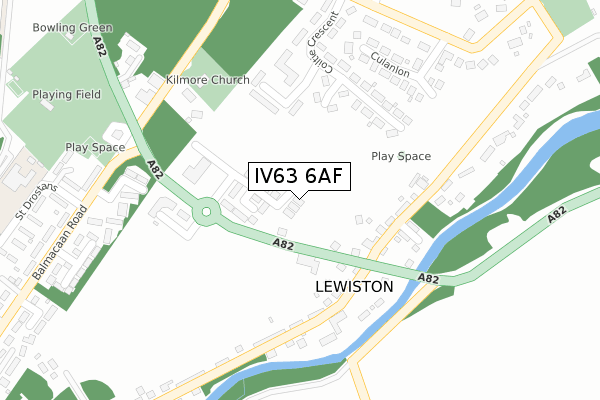 IV63 6AF map - large scale - OS Open Zoomstack (Ordnance Survey)