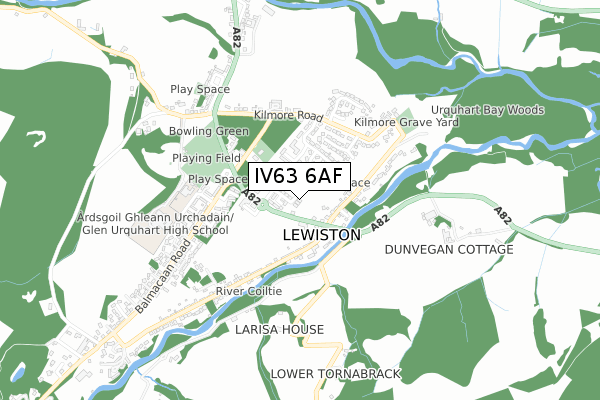 IV63 6AF map - small scale - OS Open Zoomstack (Ordnance Survey)