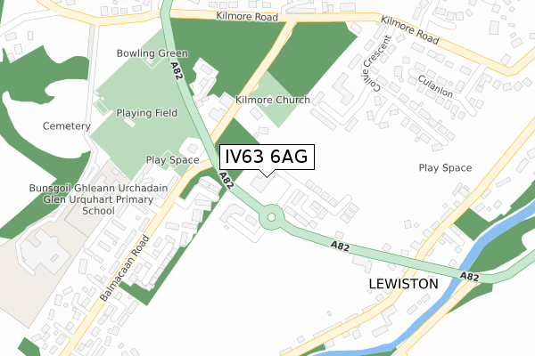 IV63 6AG map - large scale - OS Open Zoomstack (Ordnance Survey)