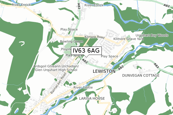 IV63 6AG map - small scale - OS Open Zoomstack (Ordnance Survey)