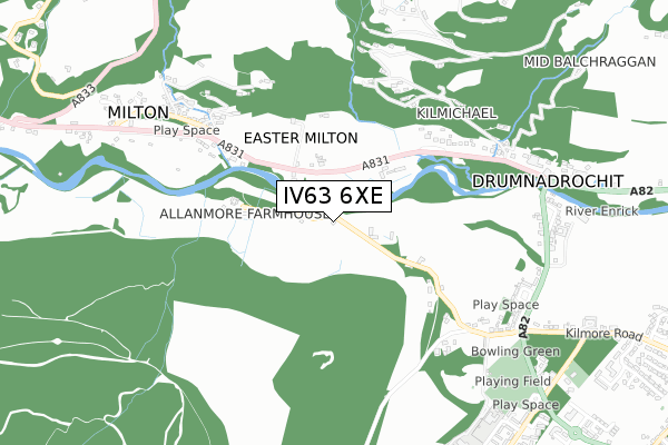 IV63 6XE map - small scale - OS Open Zoomstack (Ordnance Survey)