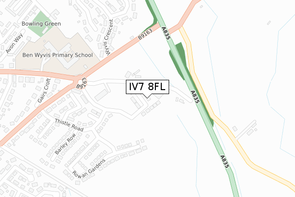 IV7 8FL map - large scale - OS Open Zoomstack (Ordnance Survey)