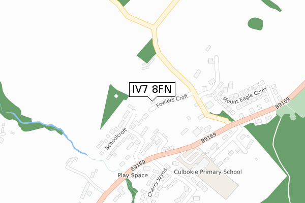 IV7 8FN map - large scale - OS Open Zoomstack (Ordnance Survey)