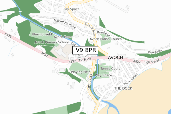 IV9 8PR map - large scale - OS Open Zoomstack (Ordnance Survey)