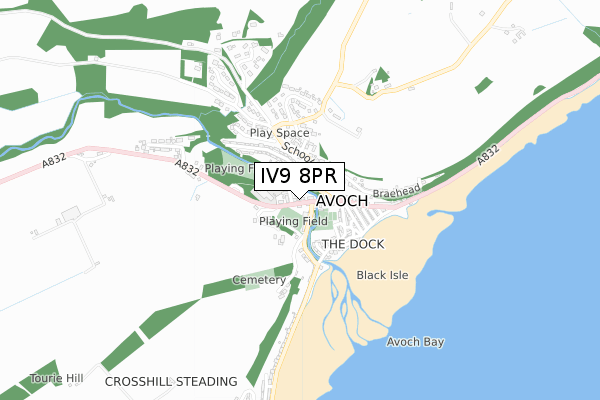 IV9 8PR map - small scale - OS Open Zoomstack (Ordnance Survey)