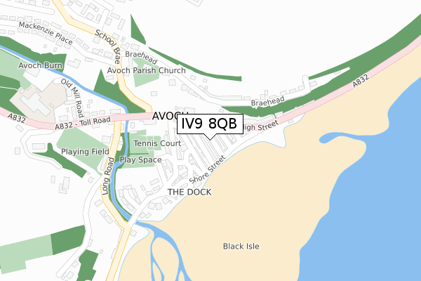 IV9 8QB map - large scale - OS Open Zoomstack (Ordnance Survey)