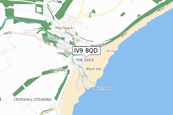 IV9 8QD map - small scale - OS Open Zoomstack (Ordnance Survey)