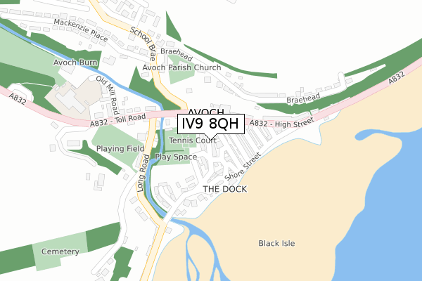 IV9 8QH map - large scale - OS Open Zoomstack (Ordnance Survey)