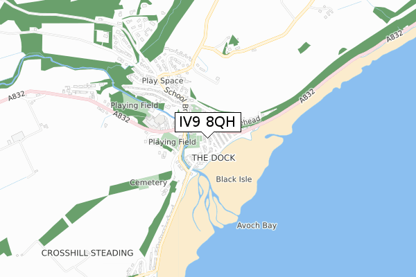 IV9 8QH map - small scale - OS Open Zoomstack (Ordnance Survey)