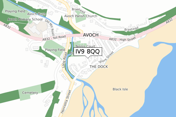 IV9 8QQ map - large scale - OS Open Zoomstack (Ordnance Survey)