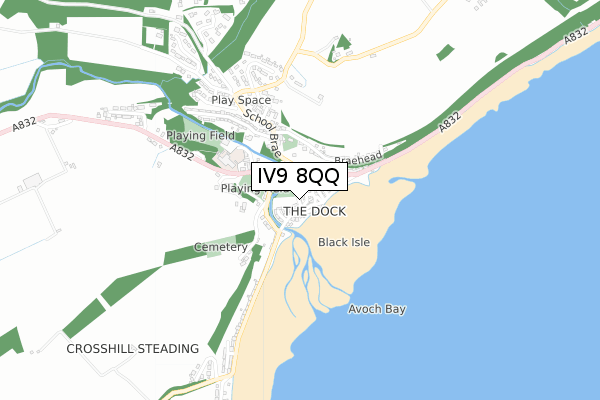 IV9 8QQ map - small scale - OS Open Zoomstack (Ordnance Survey)