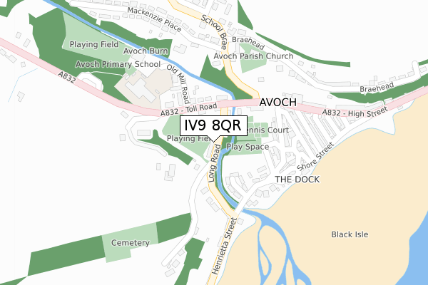 IV9 8QR map - large scale - OS Open Zoomstack (Ordnance Survey)