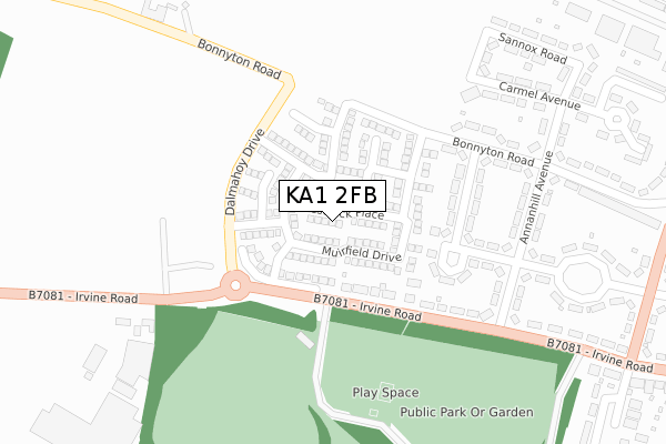 KA1 2FB map - large scale - OS Open Zoomstack (Ordnance Survey)