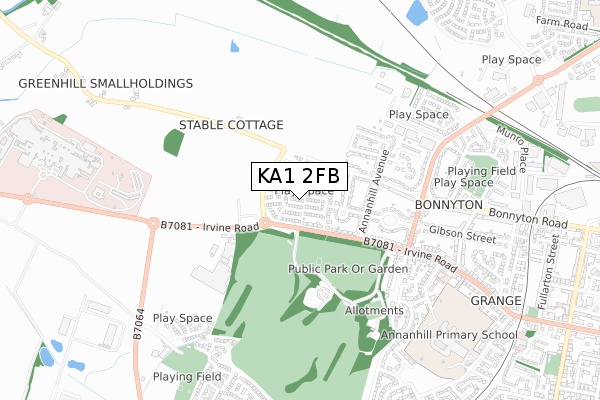 KA1 2FB map - small scale - OS Open Zoomstack (Ordnance Survey)