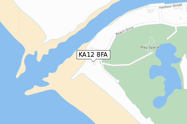 KA12 8FA map - large scale - OS Open Zoomstack (Ordnance Survey)