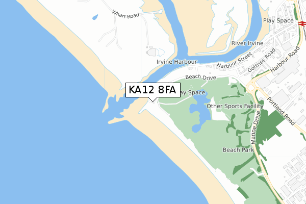 KA12 8FA map - small scale - OS Open Zoomstack (Ordnance Survey)