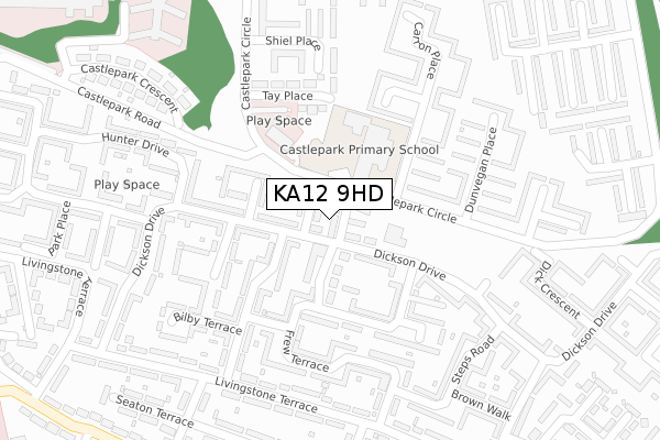 KA12 9HD map - large scale - OS Open Zoomstack (Ordnance Survey)