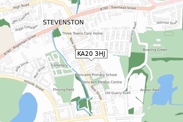 KA20 3HJ map - large scale - OS Open Zoomstack (Ordnance Survey)