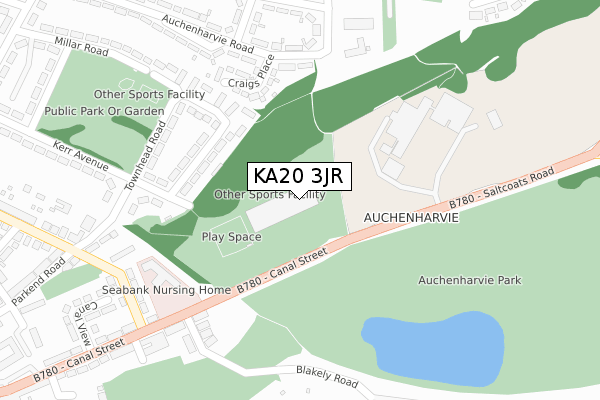 KA20 3JR map - large scale - OS Open Zoomstack (Ordnance Survey)