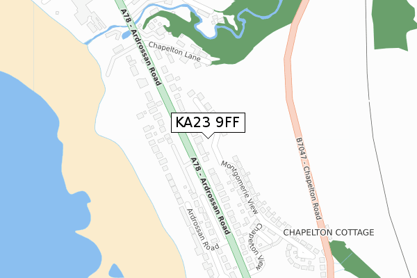 KA23 9FF map - large scale - OS Open Zoomstack (Ordnance Survey)