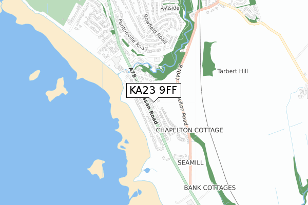 KA23 9FF map - small scale - OS Open Zoomstack (Ordnance Survey)